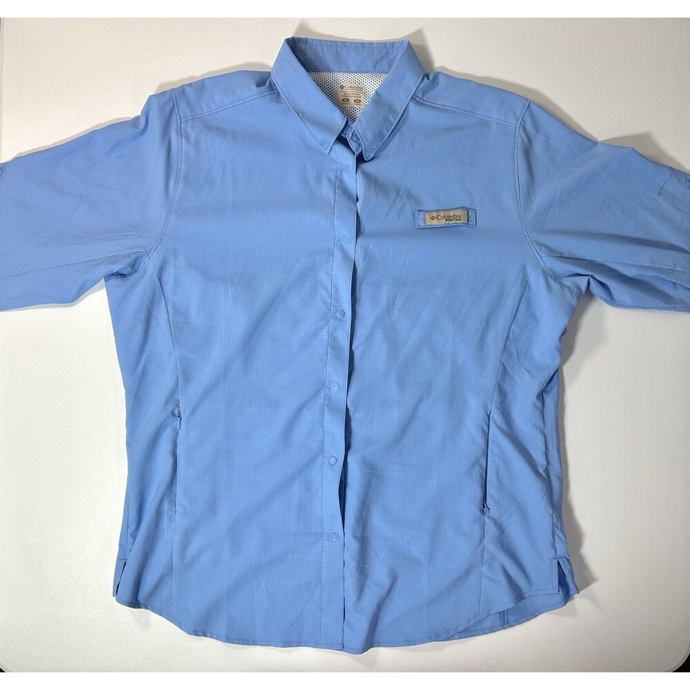 Columbia PFG Women’s XL Blue Long Sleeve Fishing Shirt Performance Mesh
